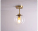 Axyaa Nordic Glass Ball LED Ceiling Lights Copper Vintage Ceiling Lamps