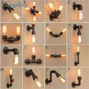 Axyaa Rustic Iron Water Pipe Wall Light Retro Vintage Industrial Sconce Lighting