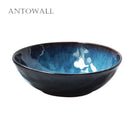 Axya Dim Blue Ceramic Soup Ramen Bowl - Elegant Tableware for Western Food