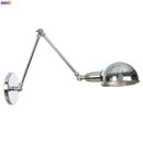 Axyaa Vintage Adjustable Swing Arm Wall Light - Silver Loft Style Vintage LED, Retro Edison