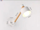 Axyaa Modern Nordic Wooden LED Swing Arm Wall Lamp Fixtures for Living Room & Bathroom