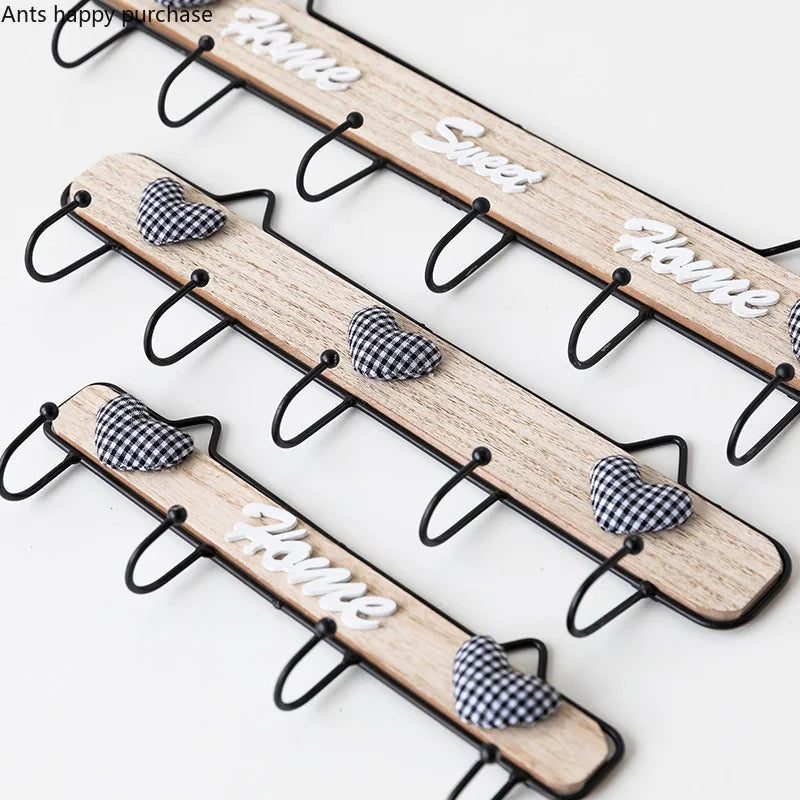 Nordic Style Wooden Wall Hanging Rack for Home Decor by Axya