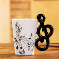Axyaa Violin Guitar Ceramic Music Mug, Creative Stave Cup with Handle