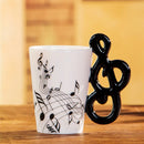 Axyaa Violin Guitar Ceramic Music Mug, Creative Stave Cup with Handle