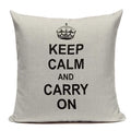 Axyaa Crown Design Cotton Linen Blended Cushion Cover - King Queen Letter Pillowcase