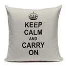 Axyaa Crown Design Cotton Linen Blended Cushion Cover - King Queen Letter Pillowcase