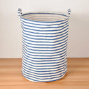 Axyaa Large Capacity Cotton Linen Toy Storage Basket Zigzag Stripe 40x50cm