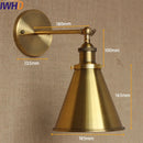 Axyaa Gold Arm Vintage Wall Lamp with Edison Bulb