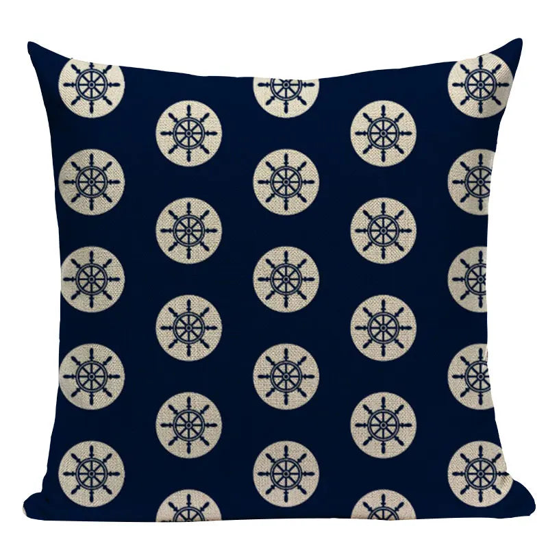 Nautical Anchor Velvet Throw Pillows for Home & Car Decor by Axyaa