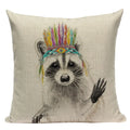 Axyaa Geometric Cushion Covers - Monkey Horse Print, Custom Home Décor, Throw Pillows