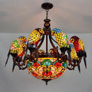 Axyaa Glass Parrot Pendant Chandelier for Luxury Spaces