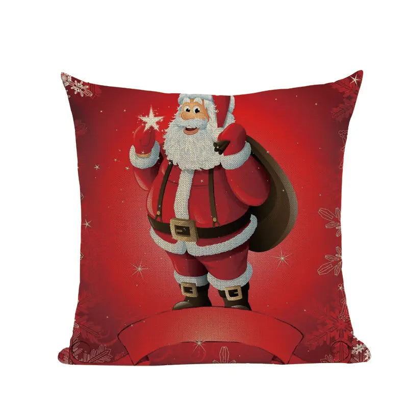 Axyaa Christmas Cushion Cover: Festive Square Pillow Case for Home Xmas Ambience