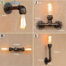 Axyaa Rustic Iron Water Pipe Wall Light Retro Vintage Industrial Sconce Lighting