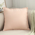 Axyaa Soft Pink Fringed Suede Pillow Case 45x45cm Home Decor