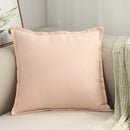 Axyaa Soft Pink Fringed Suede Pillow Case 45x45cm Home Decor