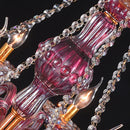 Axyaa Purple Red Crystal Chandelier - Luxury Bedroom Lighting