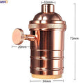 Axyaa Vintage Edison E27 Lamp Holder Base With Switch - 110-220v
