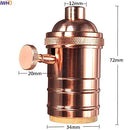 Axyaa Vintage Edison E27 Lamp Holder Base With Switch - 110-220v