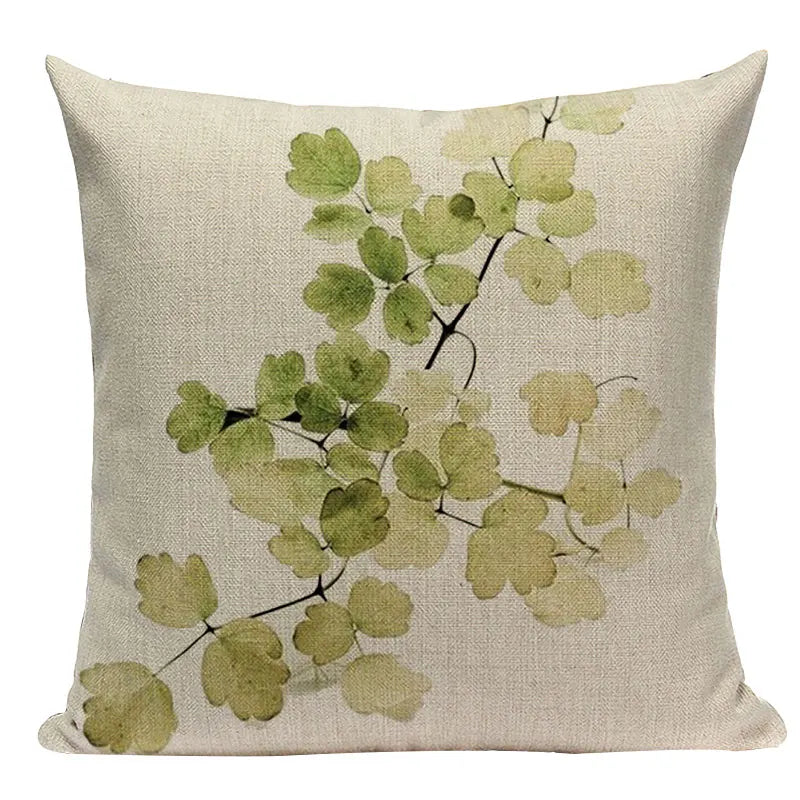 Axyaa Tree Green Cushion Cover: Green Decorative Flower Sofa Car Pillow