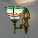 Stained Glass Lampshade Butterfly Pyramid Wall Lamp by Axyaa