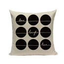 Axyaa Spring Letter Pillow Cover - Black & White Decorative Cushion