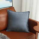 Axyaa Suede Fringed Pillow Case Green Navy Blue Grey Cushion Cover