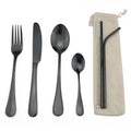 Rainbow Blue Gold Cutlery Set Stainless Steel Tableware by Axyaa