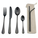 Rainbow Blue Gold Cutlery Set Stainless Steel Tableware by Axyaa