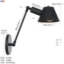 Axyaa Black Iron Industrial LED Wall Light Fixture Vintage Loft Style Edison Wall Lamp