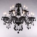 Axyaa Black Crystal Chandelier: Luxury Candle Lamp for Stylish Living Rooms & Bedrooms