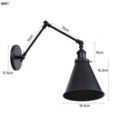 Axyaa Industrial Swing Arm Wall Lamp Sconce Vintage Retro Edison LED Wall Light