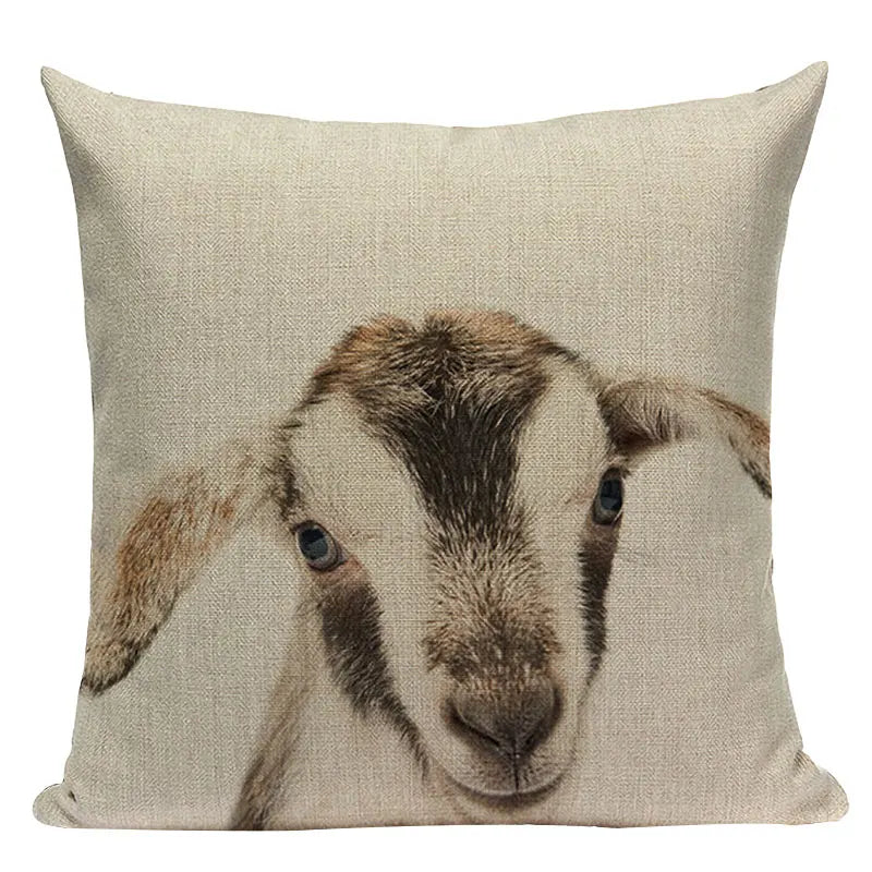 Axyaa Deer Print Cushion Cover 45x45cm Sofa Car Decor Pillow