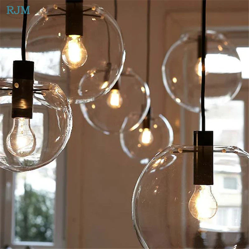 Axyaa Bubble Glass Ball Pendant Light for Living Room Bedroom Kitchen