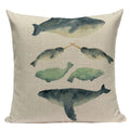 Colorful Fish Pattern Linen Cushion Cover by Axyaa