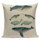Colorful Fish Pattern Linen Cushion Cover by Axyaa