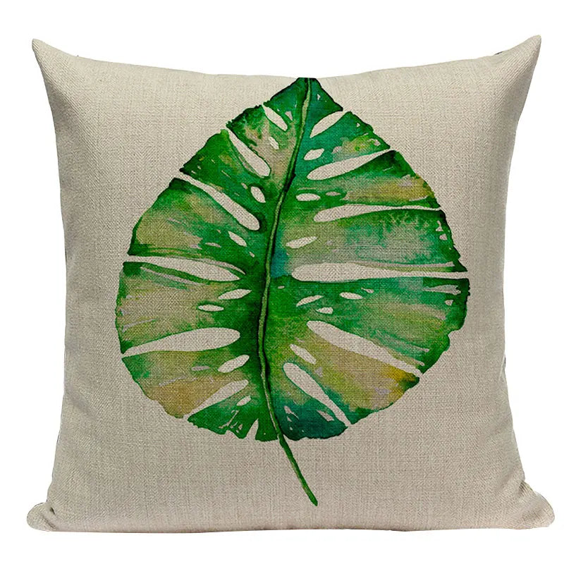 Axyaa Tree Green Cushion Cover: Green Decorative Flower Sofa Car Pillow
