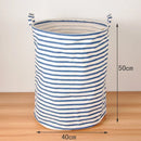Axyaa Large Capacity Cotton Linen Toy Storage Basket Zigzag Stripe 40x50cm