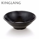 Axya Japanese Melamine Ramen Bowl Set Black Color, Restaurant Quality Big Noodle Soup Bowl