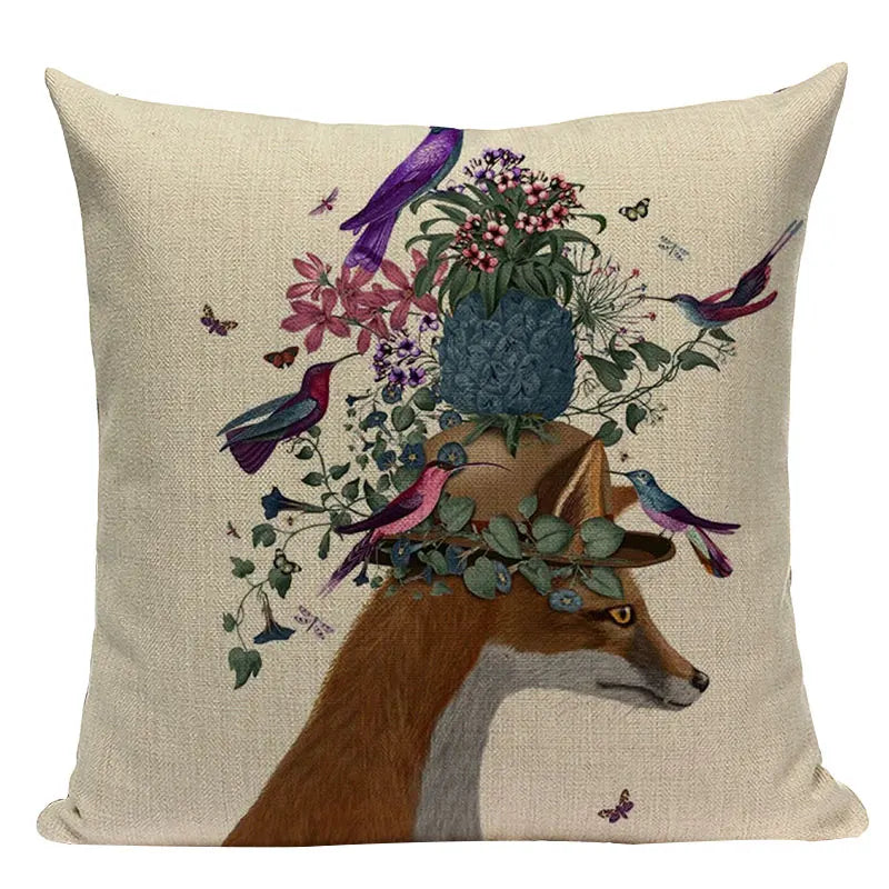 Axyaa Nordic Dog Lion Bunny Home Decor Pillow Case Sofa Cover 45x45cm Square