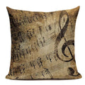 Axyaa Music Series High Quality Cotton Linen Cushion Cover Pillow Case