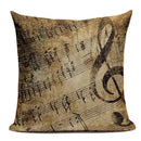 Axyaa Music Series High Quality Cotton Linen Cushion Cover Pillow Case