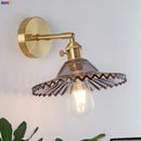 Axyaa Copper Glass LED Wall Light for Bedroom Bathroom Mirror, Retro Vintage Sconce