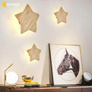 Axyaa Star Shape Wood Wall Lamp for Stylish Home Lighting