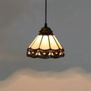 Axyaa Mediterranean Style LED Pendant Light with Stained Glass Mosaic Shade