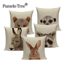 Axyaa Deer Print Cushion Cover 45x45cm Sofa Car Decor Pillow