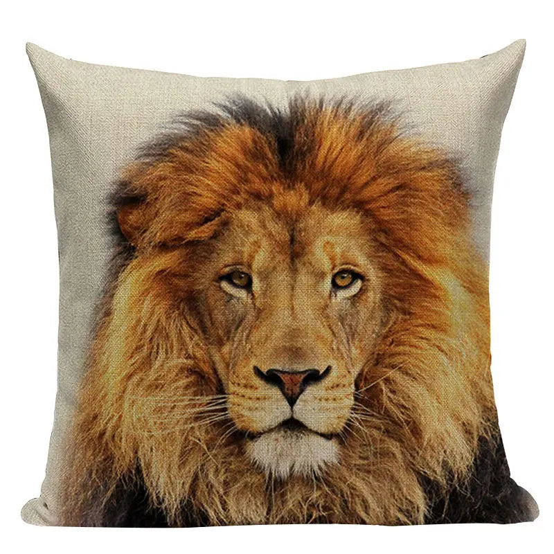 Axyaa Animal Series Cushion Cover: Tiger Elephant Monkey Pillow Cover Home Decor