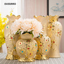 Axyaa Europe Gold Ceramic Vase: Creative Porcelain Decor for Home & Wedding