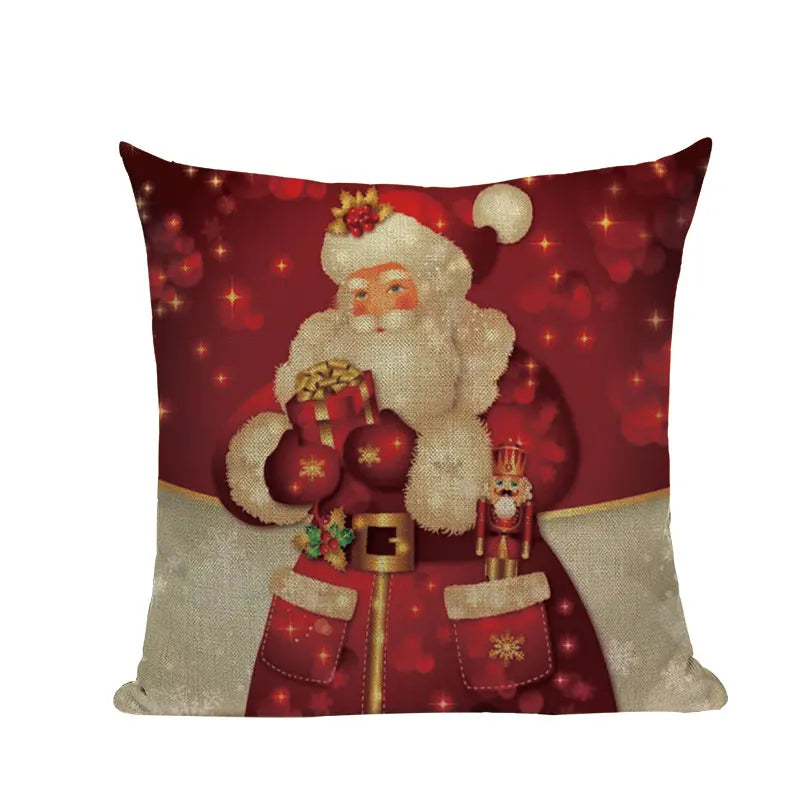 Axyaa Christmas Cushion Cover: Festive Square Pillow Case for Home Xmas Ambience