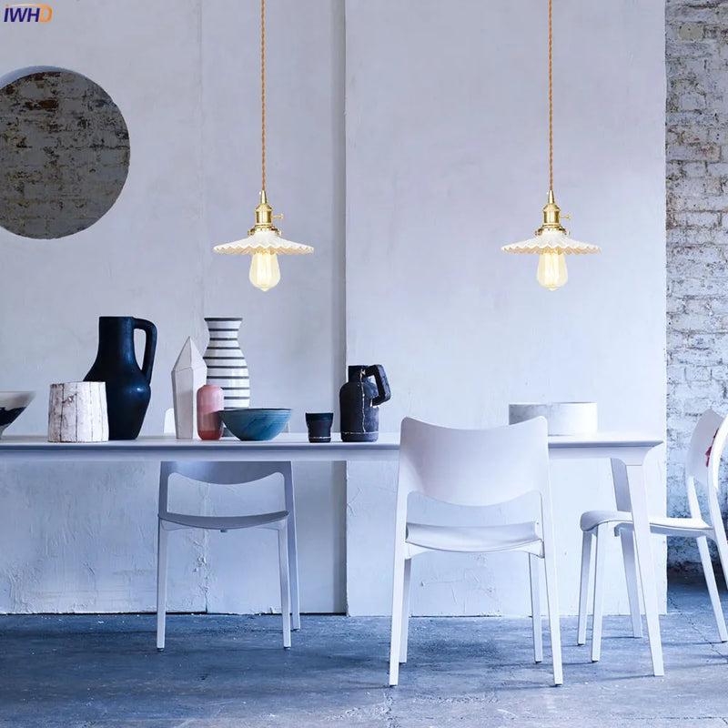 Axyaa Nordic LED Glass Pendant Lamp for Home Lighting