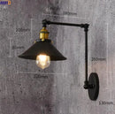 Axyaa Loft Industrial Wall Light Black Swing Arm Vintage LED Edison Wall Lamp